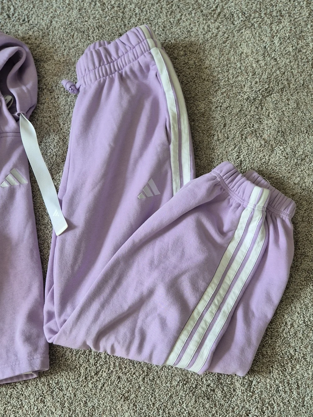 Adidas Lavender 3-purple Hoodie & Joggers Set